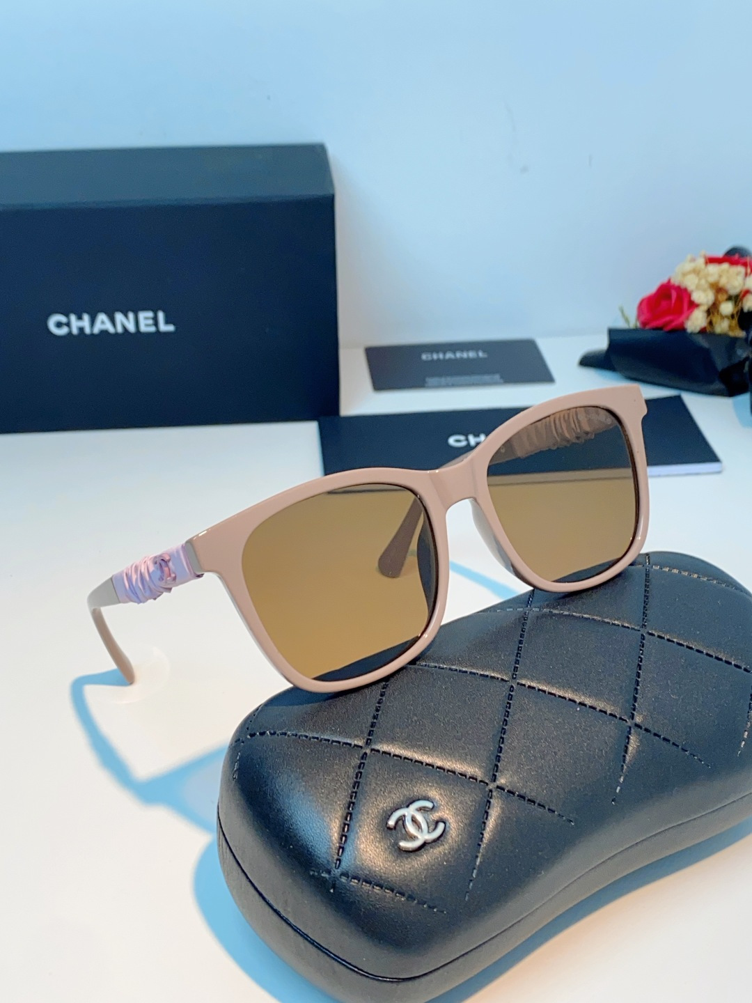 Chanel 香奈儿小红书富家千金高颜值眼镜框女皱褶皮素颜神器香槟咖近视眼镜架女士墨镜光学镜