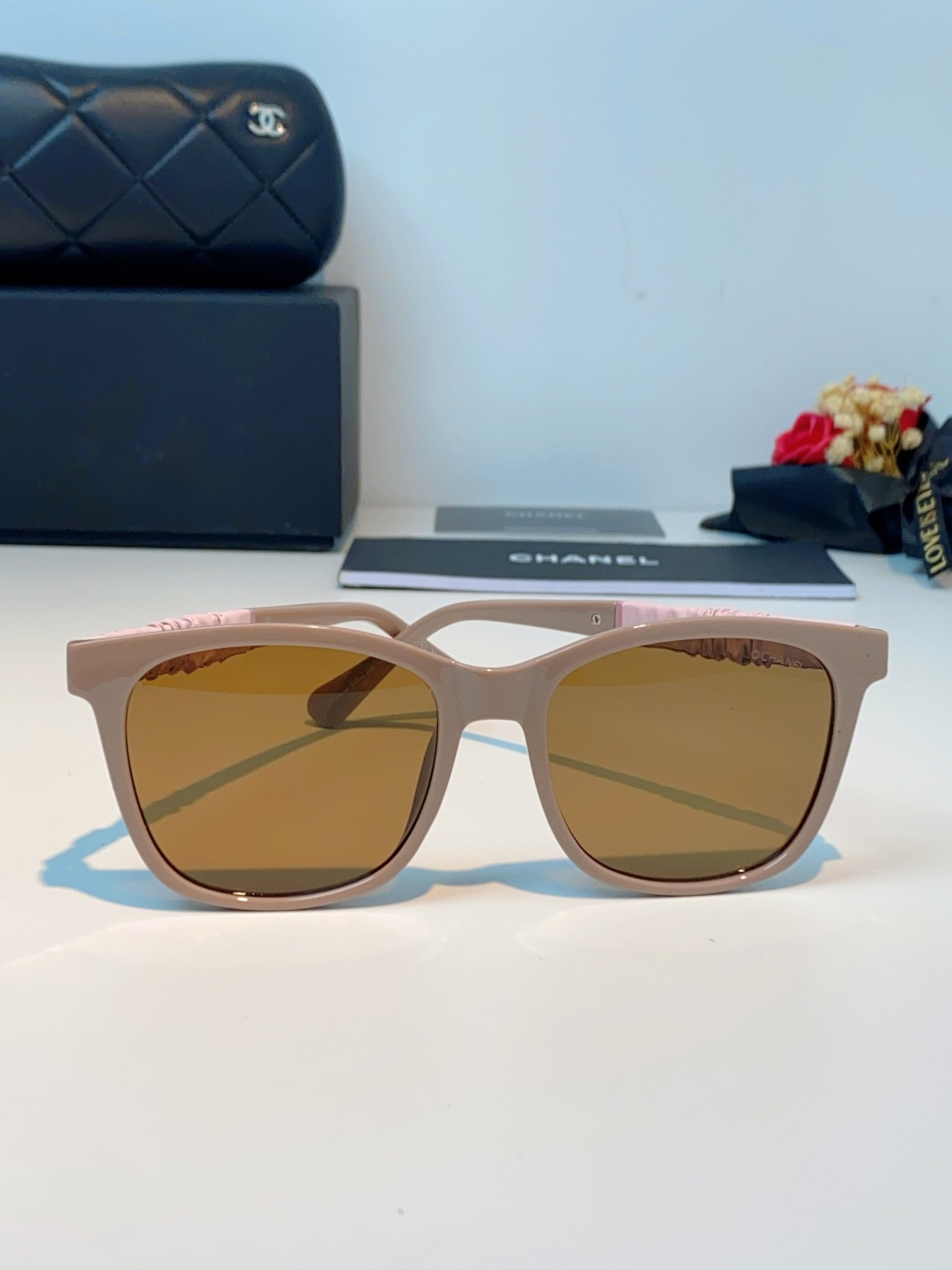 Chanel 香奈儿小红书富家千金高颜值眼镜框女皱褶皮素颜神器香槟咖近视眼镜架女士墨镜光学镜