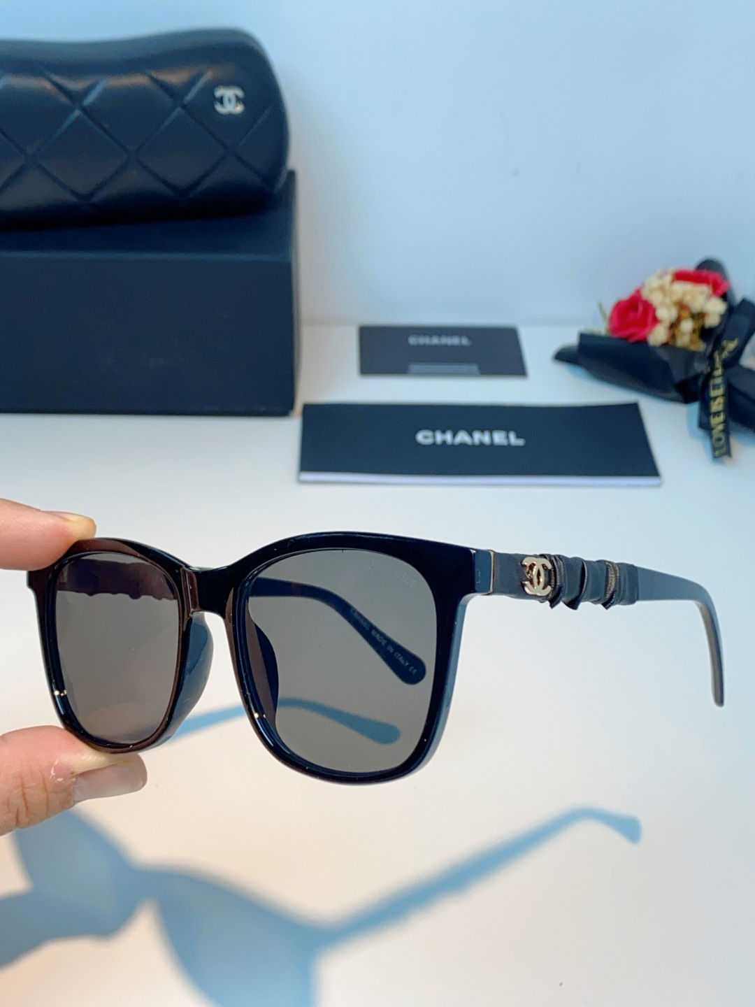 Chanel 香奈儿小红书富家千金高颜值眼镜框女皱褶皮素颜神器香槟咖近视眼镜架女士墨镜光学镜