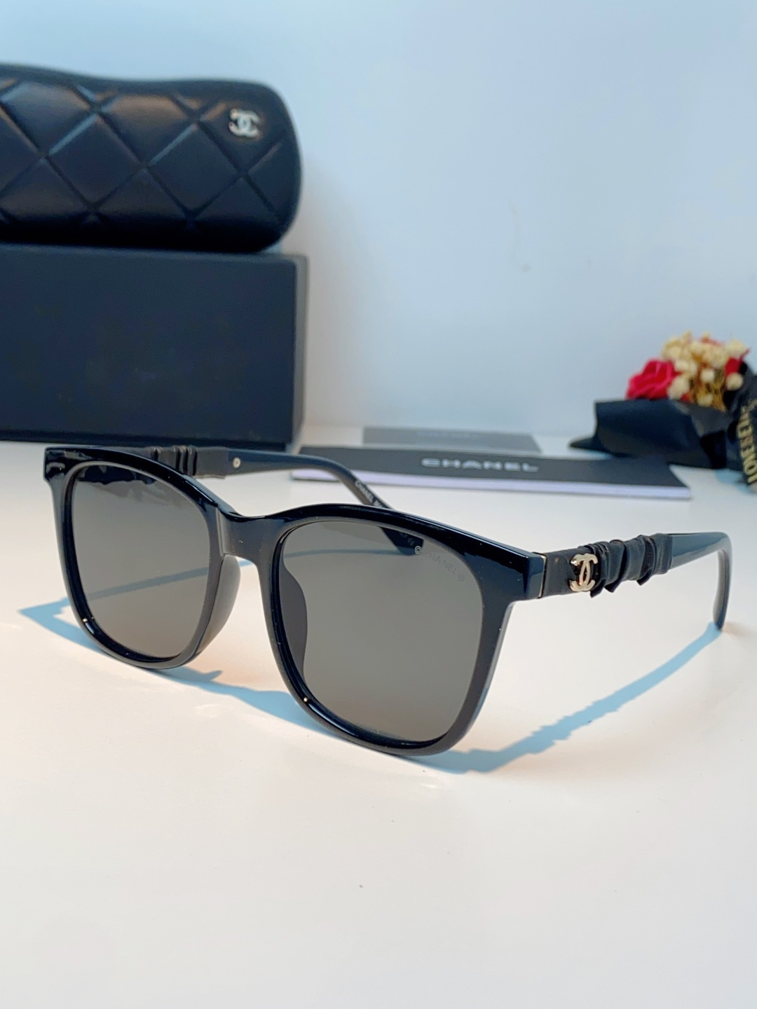 Chanel 香奈儿小红书富家千金高颜值眼镜框女皱褶皮素颜神器香槟咖近视眼镜架女士墨镜光学镜