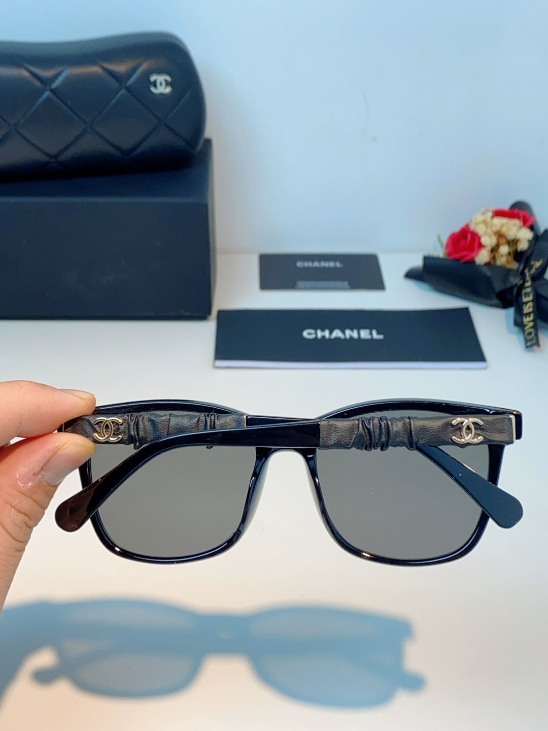 Chanel 香奈儿小红书富家千金高颜值眼镜框女皱褶皮素颜神器香槟咖近视眼镜架女士墨镜光学镜