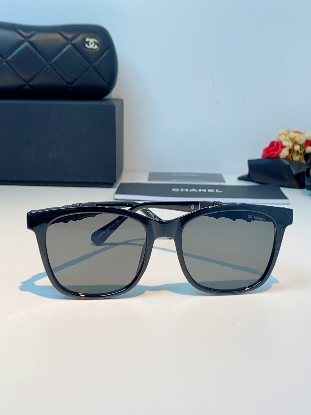 Chanel 香奈儿小红书富家千金高颜值眼镜框女皱褶皮素颜神器香槟咖近视眼镜架女士墨镜光学镜