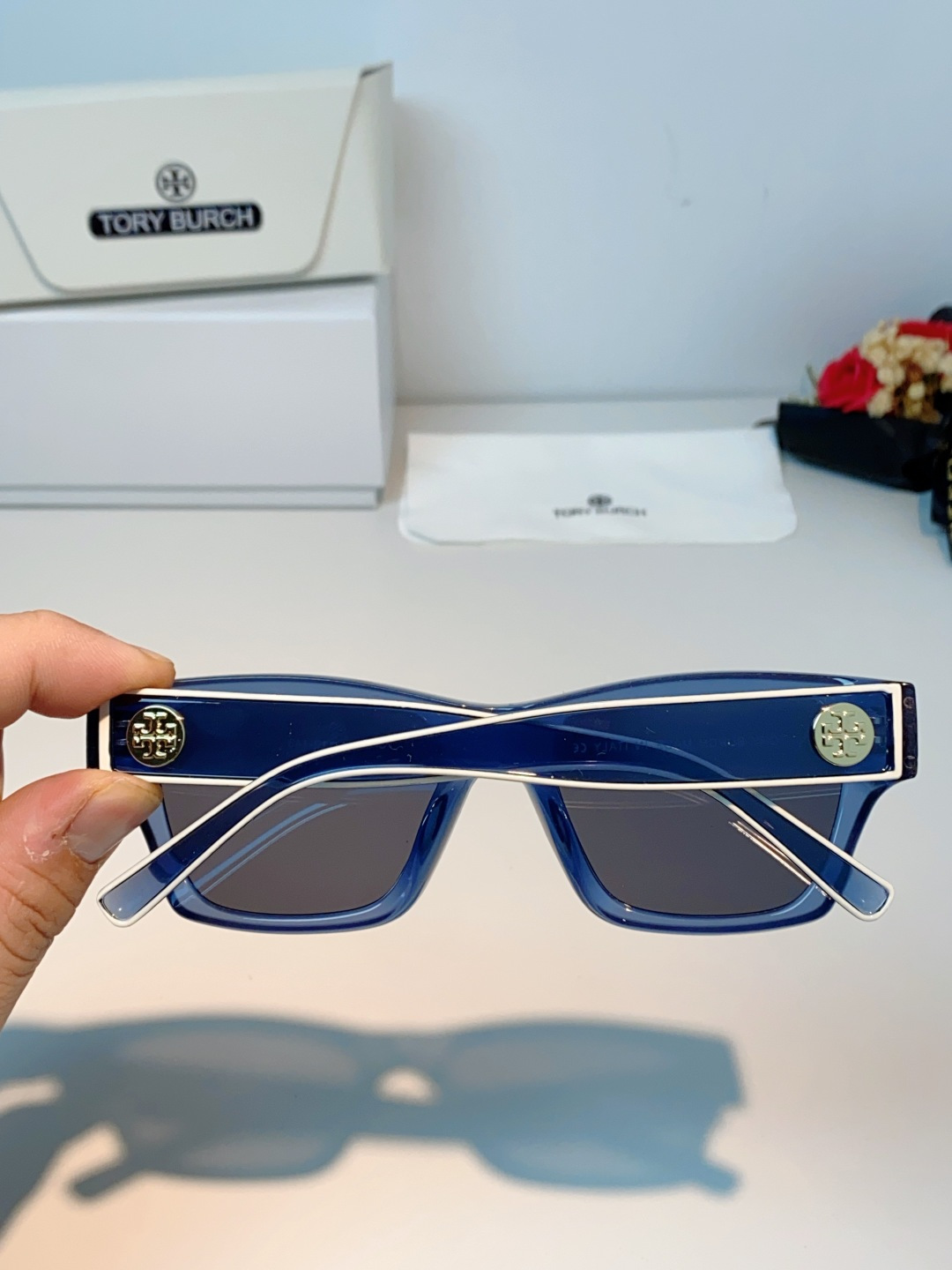 Tory Burch托里伯奇 方镜框 朋克个性时尚太阳镜 男女通用 个性方形粗框猫眼设计旅游海边经典太阳