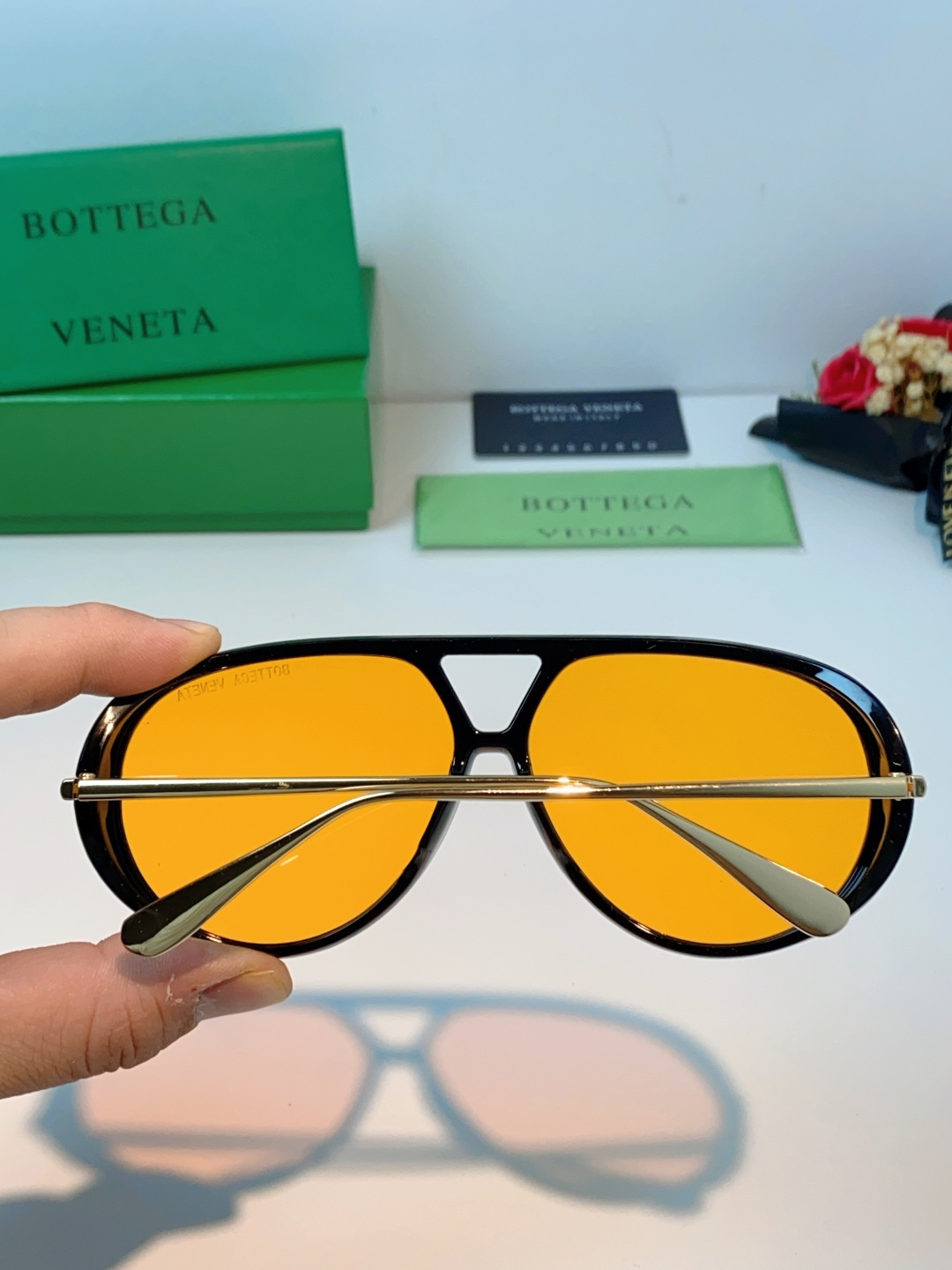 BottegaVeneta宝缇嘉 ,2026新款飞行员式太阳眼镜蛤蟆板材金属瘦脸大框防紫外线墨镜