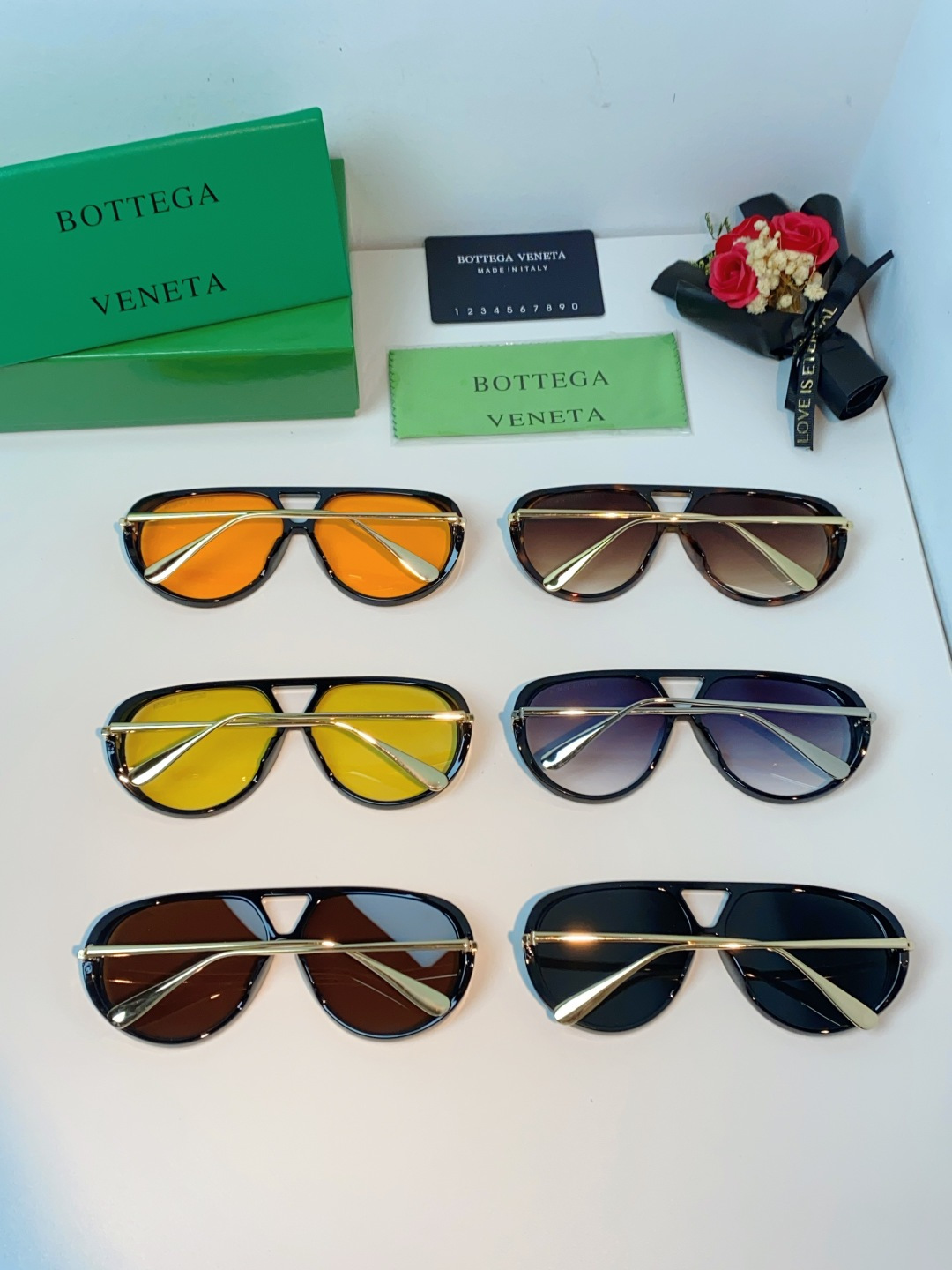 BottegaVeneta宝缇嘉 ,2026新款飞行员式太阳眼镜蛤蟆板材金属瘦脸大框防紫外线墨镜