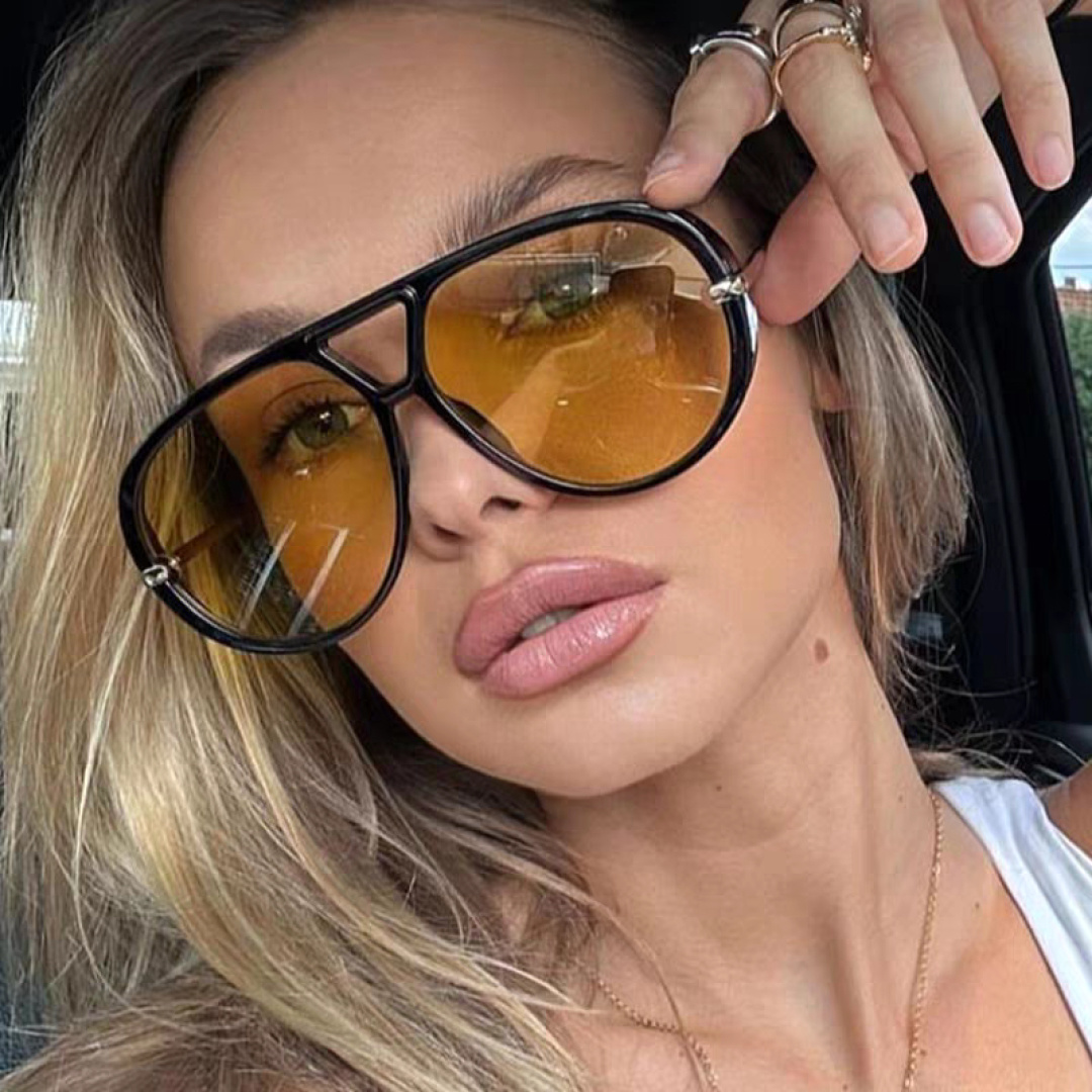 BottegaVeneta宝缇嘉 ,2026新款飞行员式太阳眼镜蛤蟆板材金属瘦脸大框防紫外线墨镜