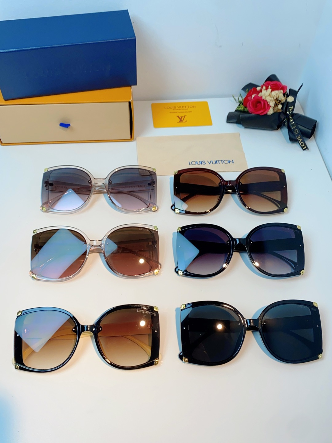 LouisVuitton路易威登 2026新款小红书同款超大框墨镜方形黑色太阳镜潮流复古高级时尚防紫外线