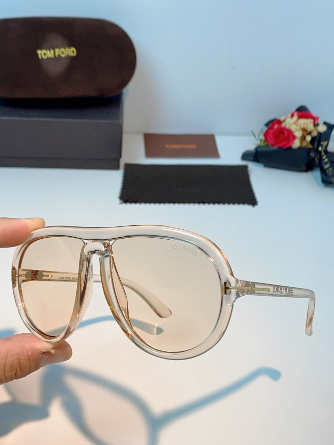 TomFord汤姆福特 2026新款欧美复古大框圆脸显瘦蛤蟆镜男女潮户外骑行遮阳太阳眼镜嘻哈墨镜