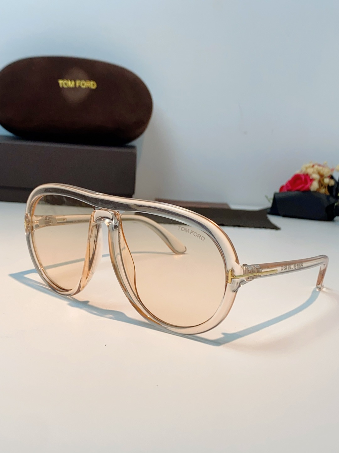 TomFord汤姆福特 2026新款欧美复古大框圆脸显瘦蛤蟆镜男女潮户外骑行遮阳太阳眼镜嘻哈墨镜