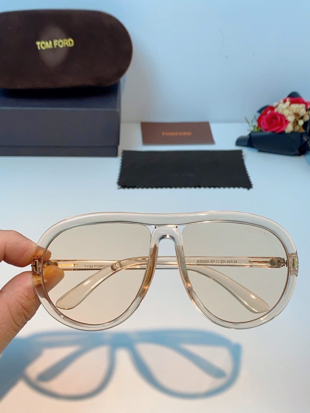 TomFord汤姆福特 2026新款欧美复古大框圆脸显瘦蛤蟆镜男女潮户外骑行遮阳太阳眼镜嘻哈墨镜