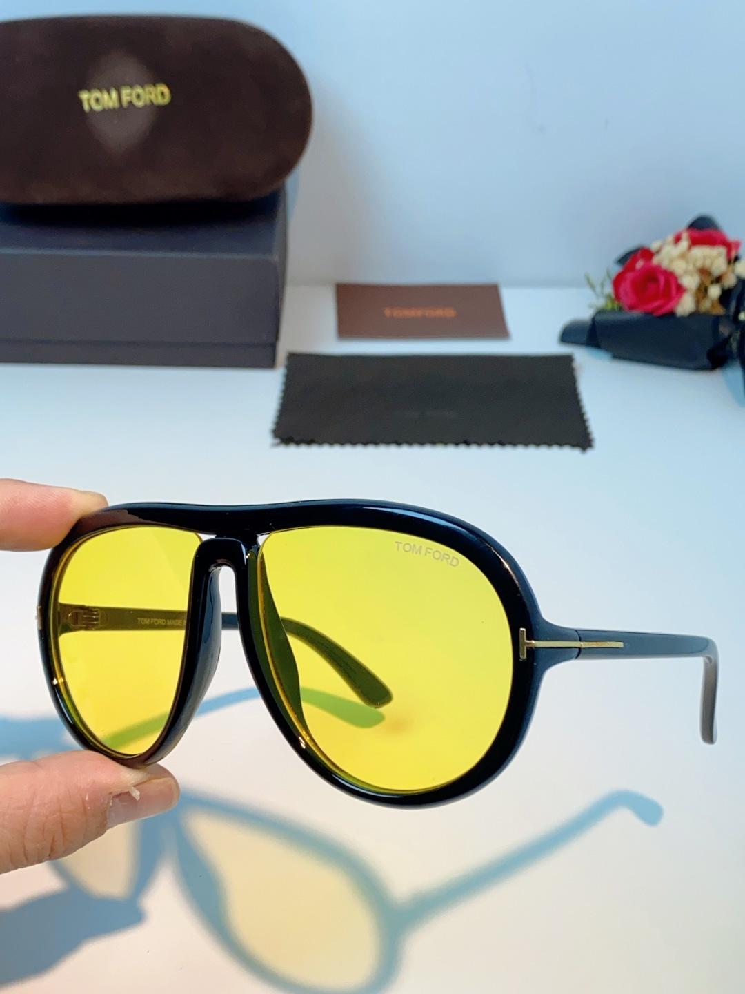 TomFord汤姆福特 2026新款欧美复古大框圆脸显瘦蛤蟆镜男女潮户外骑行遮阳太阳眼镜嘻哈墨镜