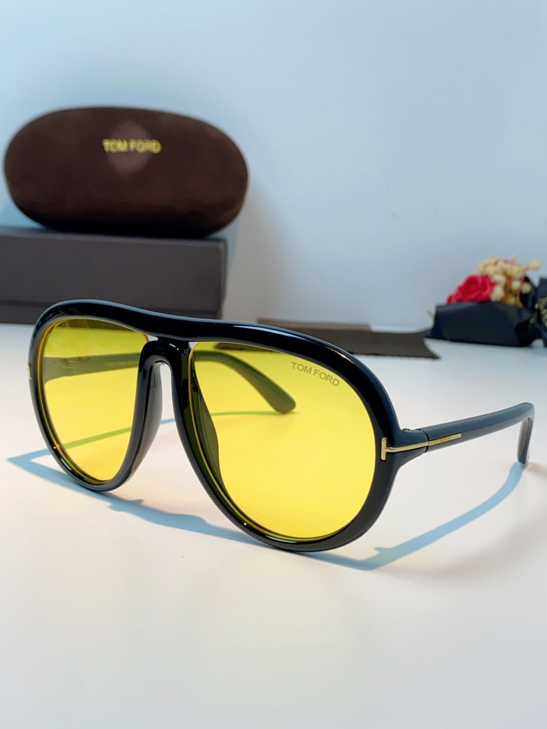 TomFord汤姆福特 2026新款欧美复古大框圆脸显瘦蛤蟆镜男女潮户外骑行遮阳太阳眼镜嘻哈墨镜