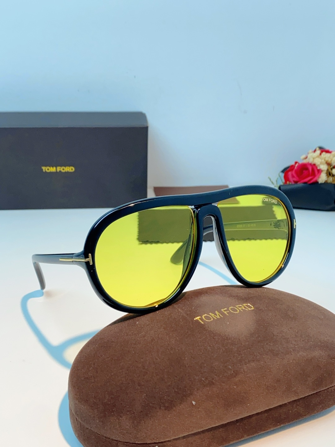 TomFord汤姆福特 2026新款欧美复古大框圆脸显瘦蛤蟆镜男女潮户外骑行遮阳太阳眼镜嘻哈墨镜