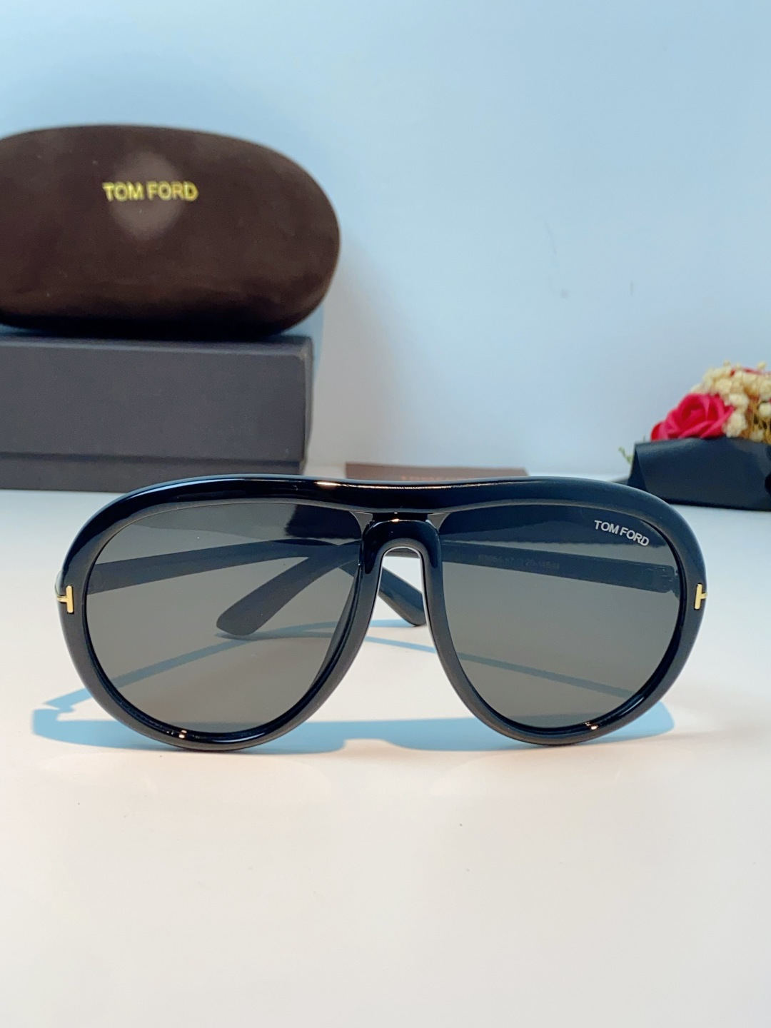 TomFord汤姆福特 2026新款欧美复古大框圆脸显瘦蛤蟆镜男女潮户外骑行遮阳太阳眼镜嘻哈墨镜