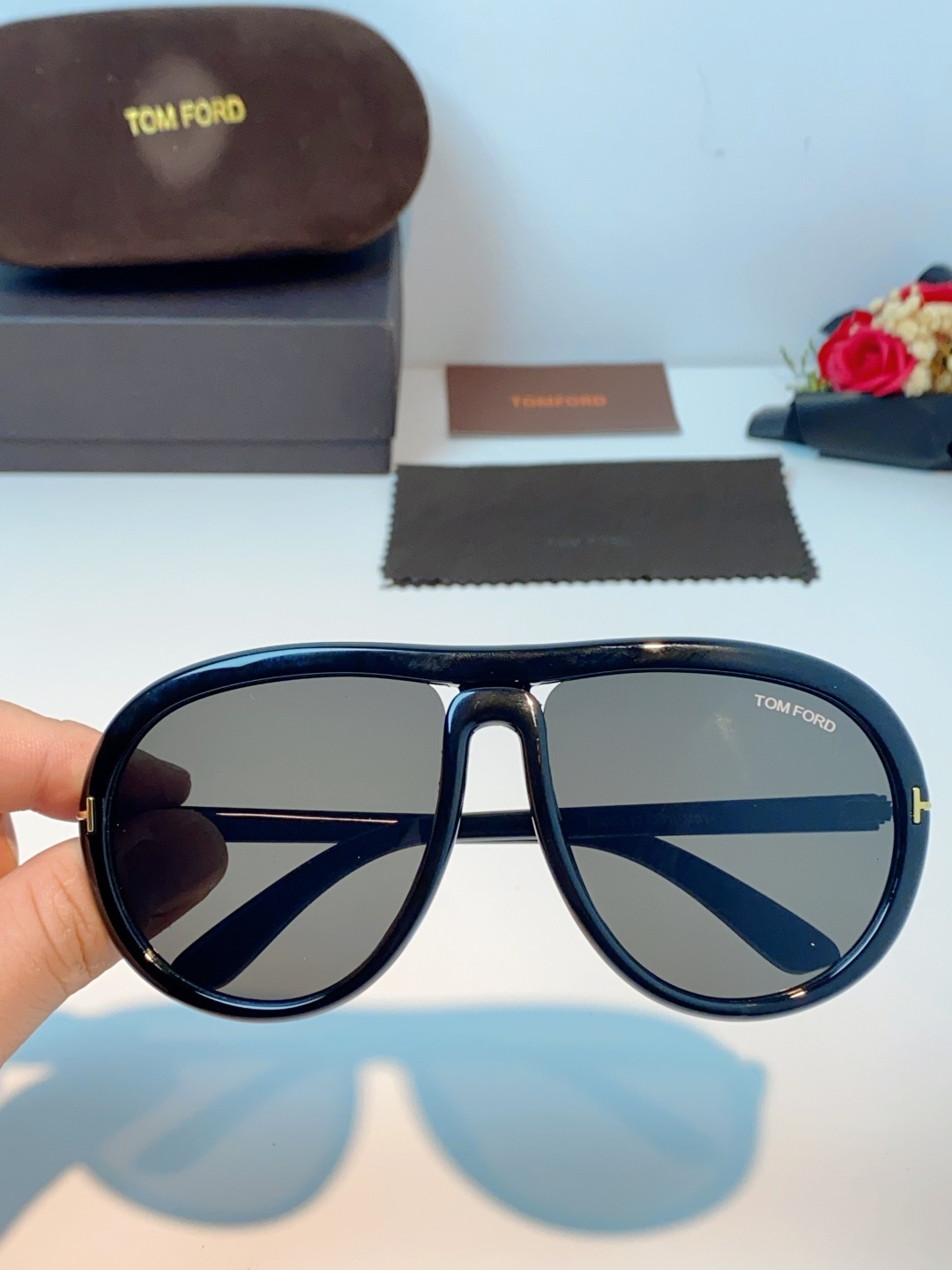 TomFord汤姆福特 2026新款欧美复古大框圆脸显瘦蛤蟆镜男女潮户外骑行遮阳太阳眼镜嘻哈墨镜