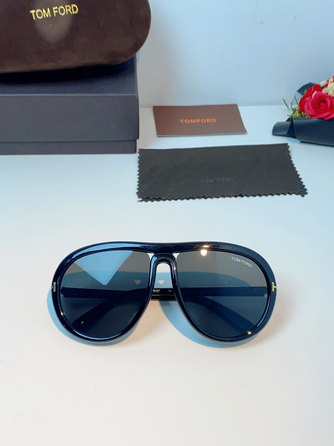 TomFord汤姆福特 2026新款欧美复古大框圆脸显瘦蛤蟆镜男女潮户外骑行遮阳太阳眼镜嘻哈墨镜