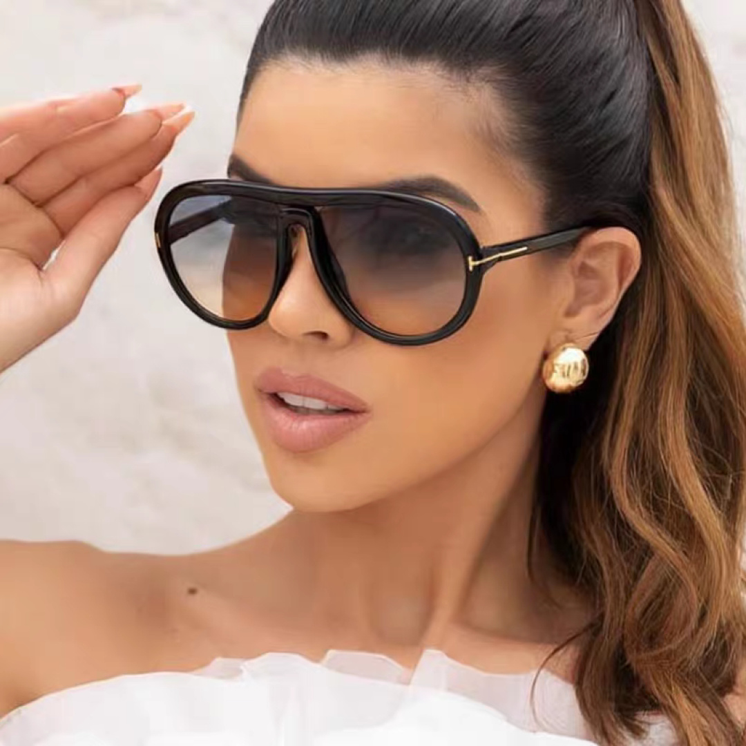 TomFord汤姆福特 2026新款欧美复古大框圆脸显瘦蛤蟆镜男女潮户外骑行遮阳太阳眼镜嘻哈墨镜