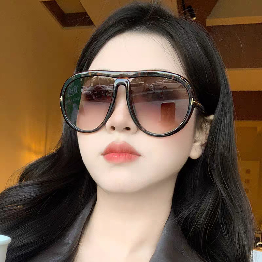 TomFord汤姆福特 2026新款欧美复古大框圆脸显瘦蛤蟆镜男女潮户外骑行遮阳太阳眼镜嘻哈墨镜