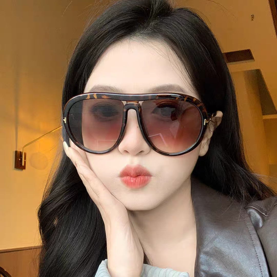 TomFord汤姆福特 2026新款欧美复古大框圆脸显瘦蛤蟆镜男女潮户外骑行遮阳太阳眼镜嘻哈墨镜