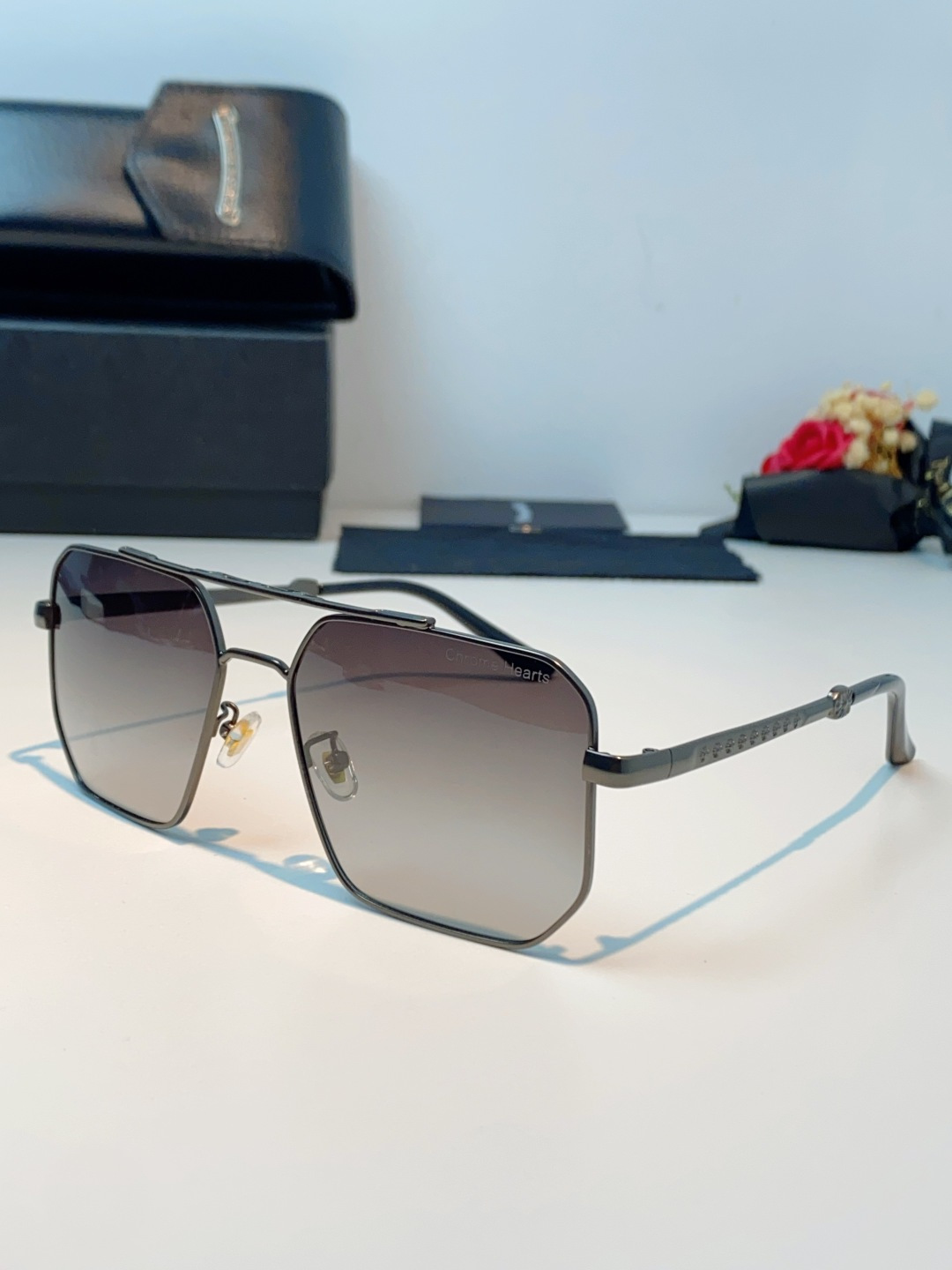 Chrome Hearts 克罗心 2025新款57S金属方形男士偏光商务款墨镜女高级感太阳眼镜防晒潮男