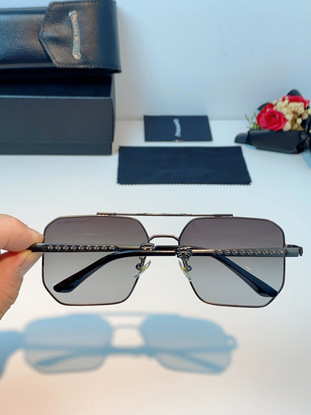 Chrome Hearts 克罗心 2025新款57S金属方形男士偏光商务款墨镜女高级感太阳眼镜防晒潮男