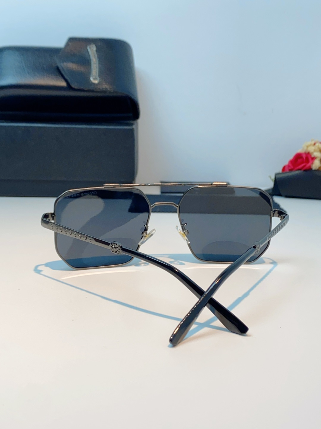 Chrome Hearts 克罗心 2025新款57S金属方形男士偏光商务款墨镜女高级感太阳眼镜防晒潮男