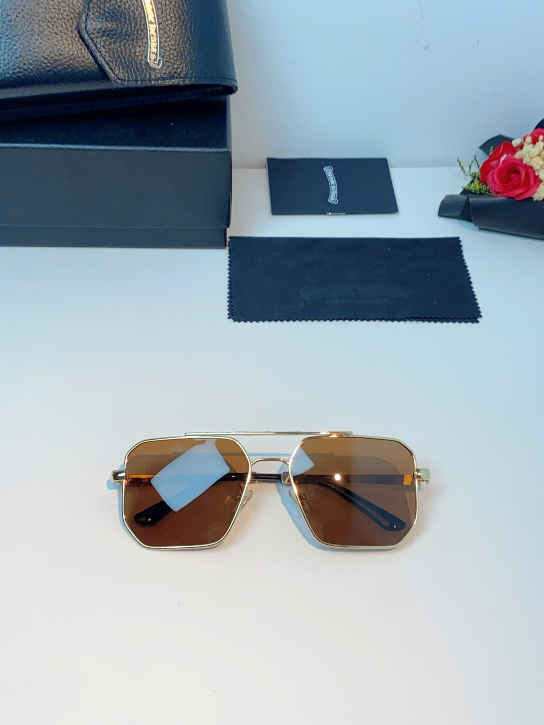 Chrome Hearts 克罗心 2025新款57S金属方形男士偏光商务款墨镜女高级感太阳眼镜防晒潮男