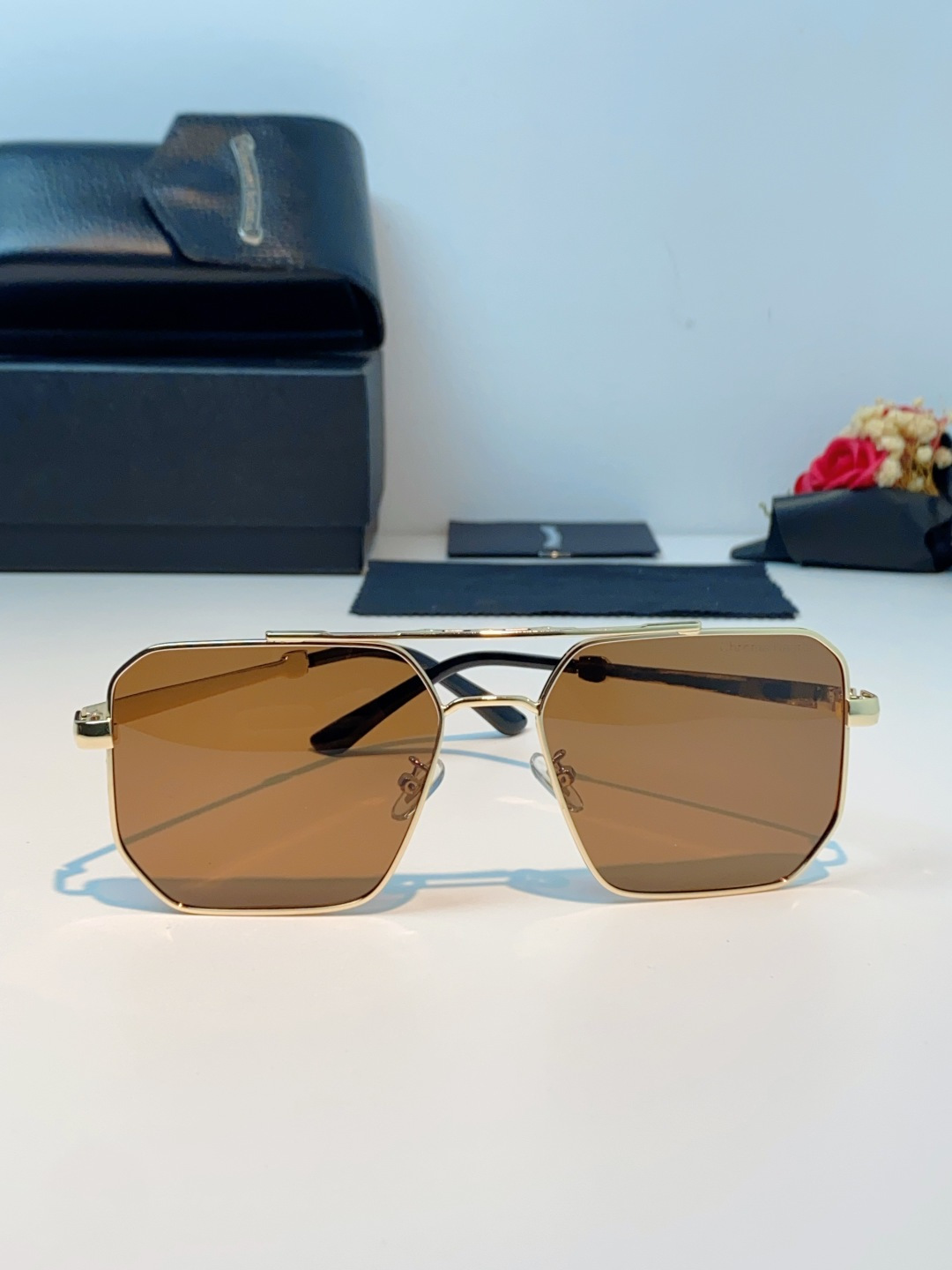 Chrome Hearts 克罗心 2025新款57S金属方形男士偏光商务款墨镜女高级感太阳眼镜防晒潮男