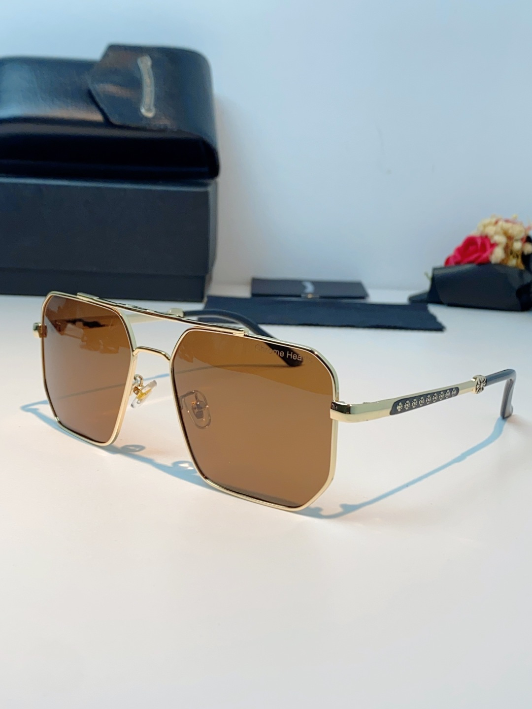 Chrome Hearts 克罗心 2025新款57S金属方形男士偏光商务款墨镜女高级感太阳眼镜防晒潮男