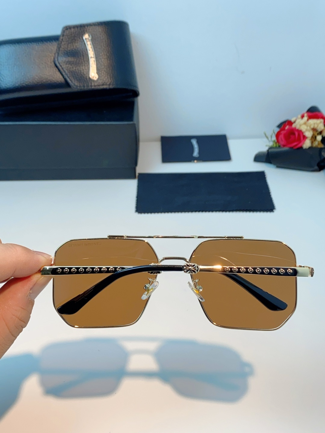 Chrome Hearts 克罗心 2025新款57S金属方形男士偏光商务款墨镜女高级感太阳眼镜防晒潮男