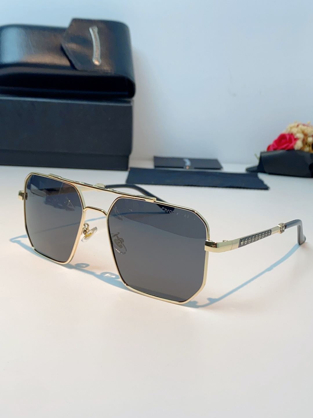 Chrome Hearts 克罗心 2025新款57S金属方形男士偏光商务款墨镜女高级感太阳眼镜防晒潮男