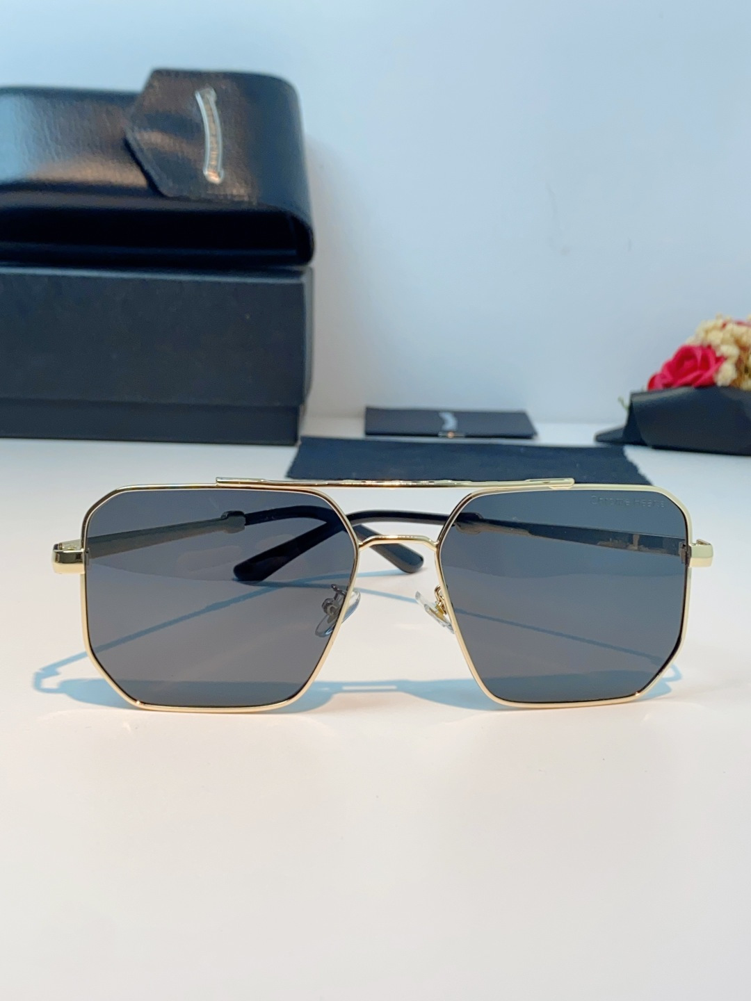 Chrome Hearts 克罗心 2025新款57S金属方形男士偏光商务款墨镜女高级感太阳眼镜防晒潮男