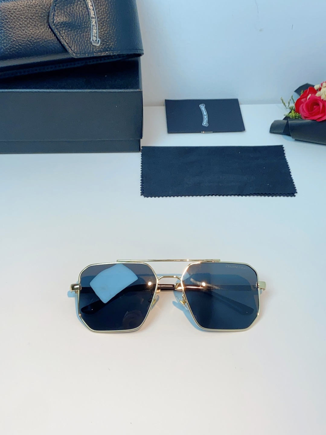 Chrome Hearts 克罗心 2025新款57S金属方形男士偏光商务款墨镜女高级感太阳眼镜防晒潮男