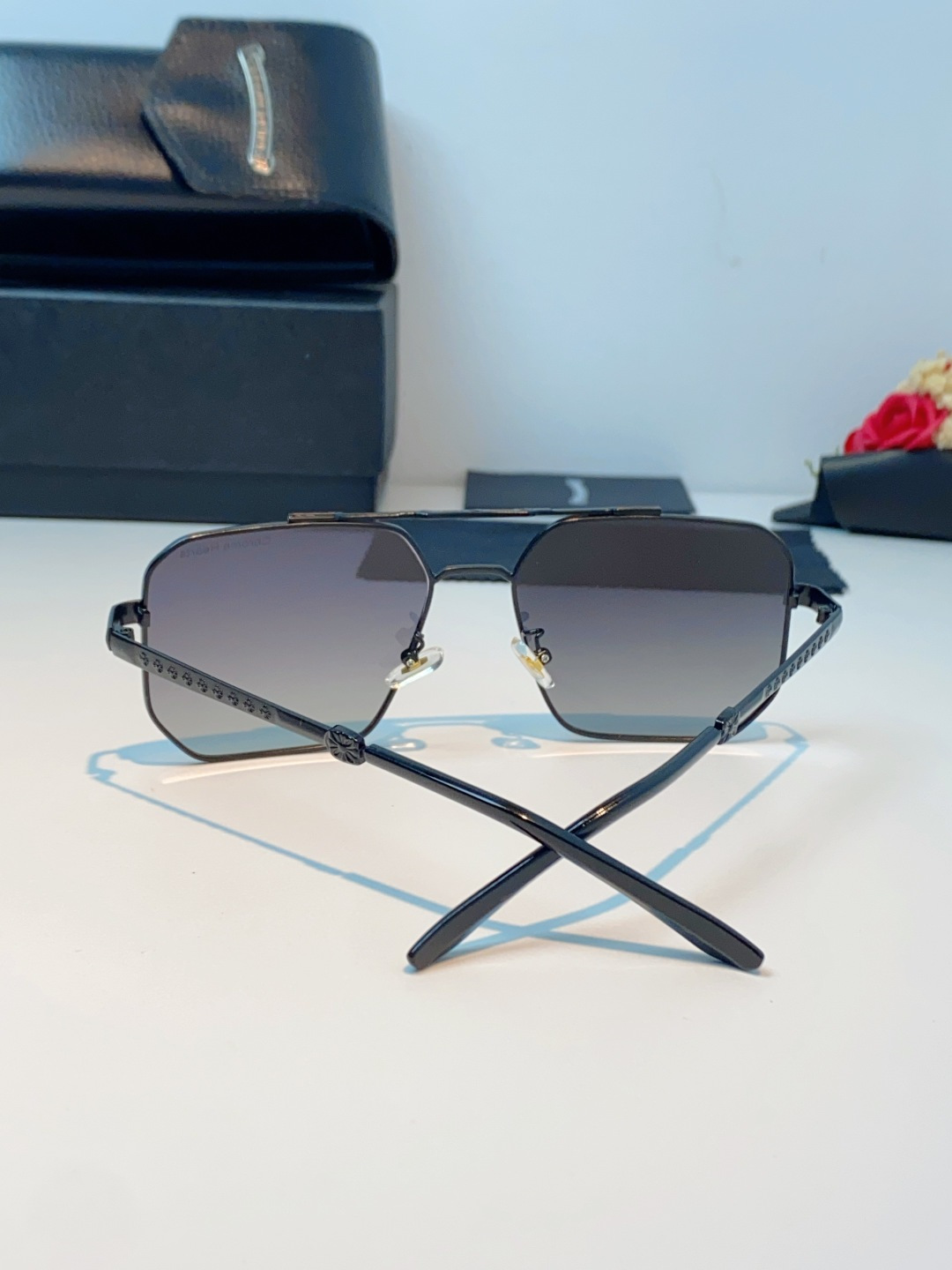 Chrome Hearts 克罗心 2025新款57S金属方形男士偏光商务款墨镜女高级感太阳眼镜防晒潮男