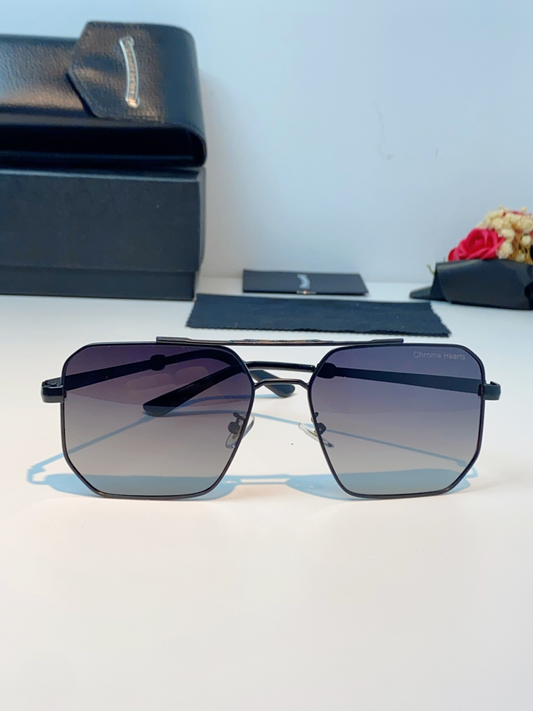 Chrome Hearts 克罗心 2025新款57S金属方形男士偏光商务款墨镜女高级感太阳眼镜防晒潮男