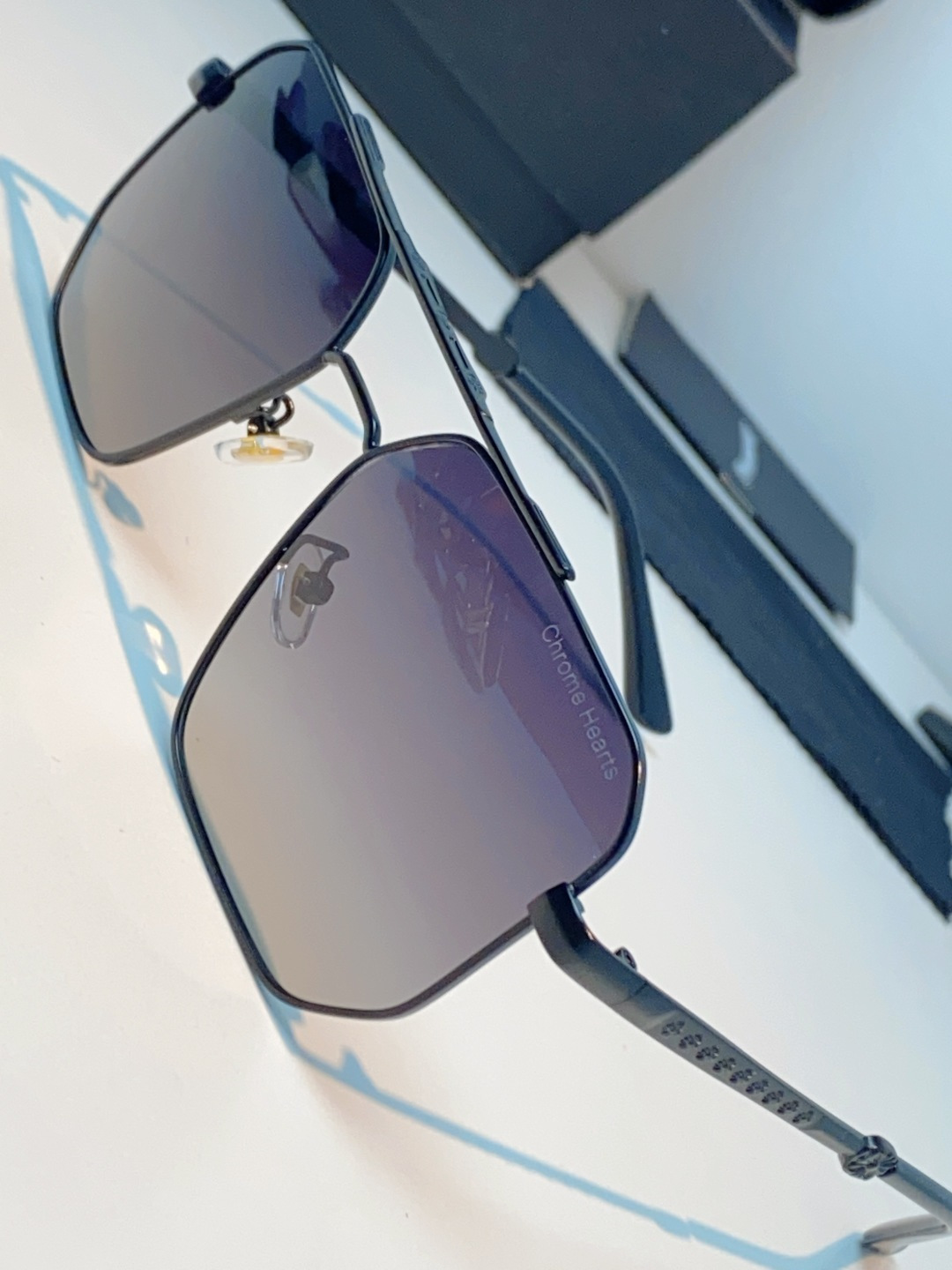 Chrome Hearts 克罗心 2025新款57S金属方形男士偏光商务款墨镜女高级感太阳眼镜防晒潮男