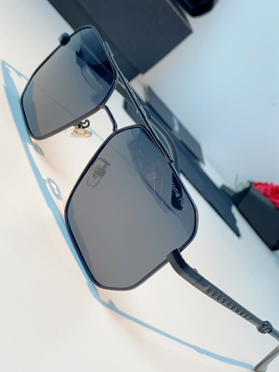 Chrome Hearts 克罗心 2025新款57S金属方形男士偏光商务款墨镜女高级感太阳眼镜防晒潮男