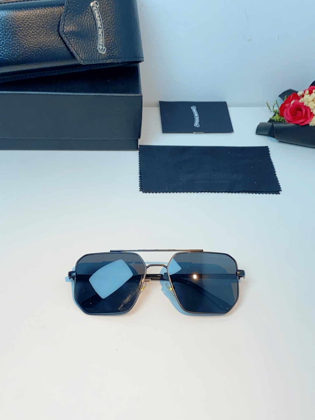 Chrome Hearts 克罗心 2025新款57S金属方形男士偏光商务款墨镜女高级感太阳眼镜防晒潮男