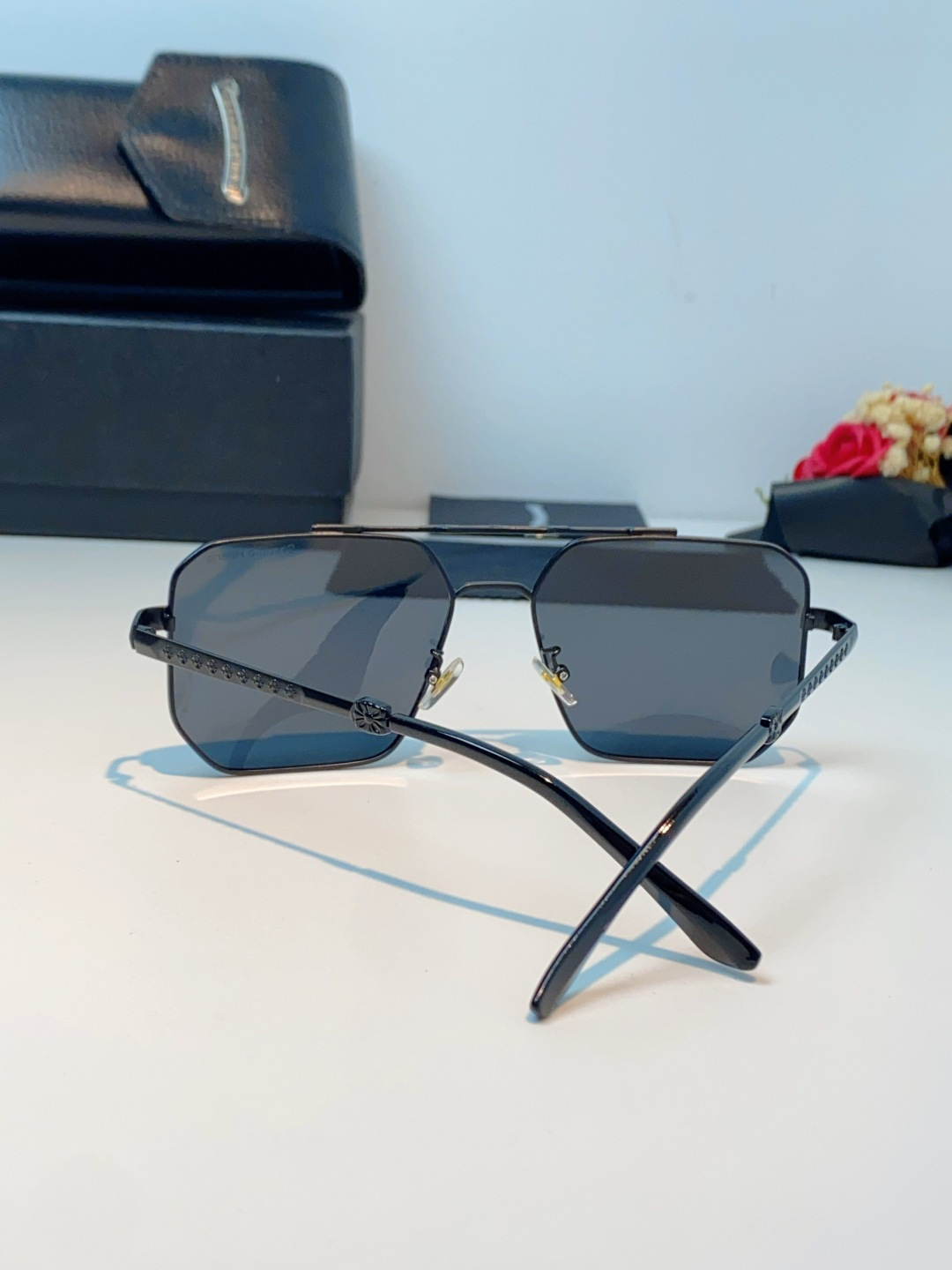 Chrome Hearts 克罗心 2025新款57S金属方形男士偏光商务款墨镜女高级感太阳眼镜防晒潮男