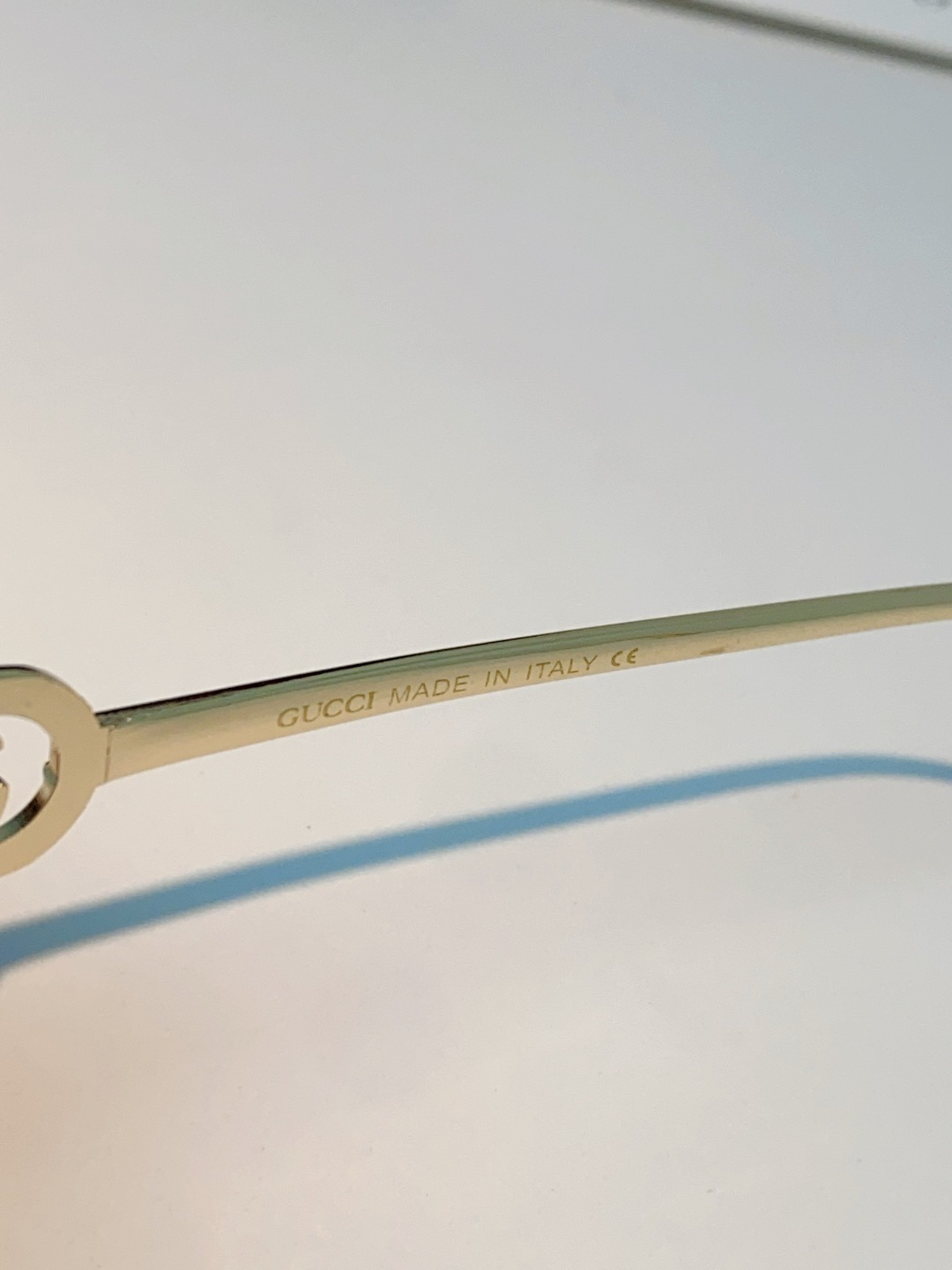 Gucci古奇 2026新款赛博朋克无框切边方形窄框太阳眼镜男女潮小脸显瘦嘻哈蹦迪墨镜女士墨镜