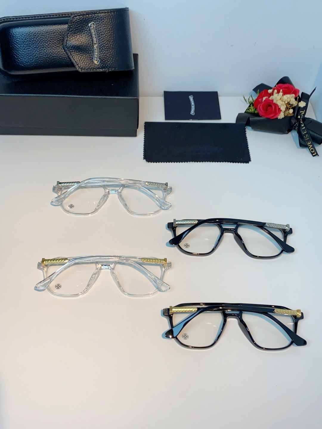 CHROME HEARTS克罗心 双梁方形新款个性欧美墨镜男复古高级感防紫外线凹造型 男女通用