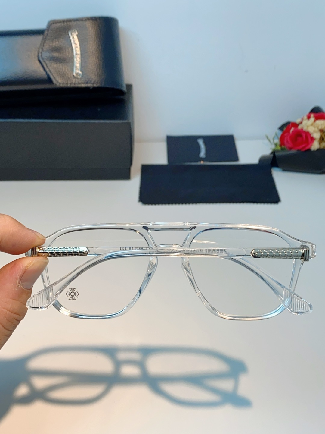 CHROME HEARTS克罗心 双梁方形新款个性欧美墨镜男复古高级感防紫外线凹造型 男女通用