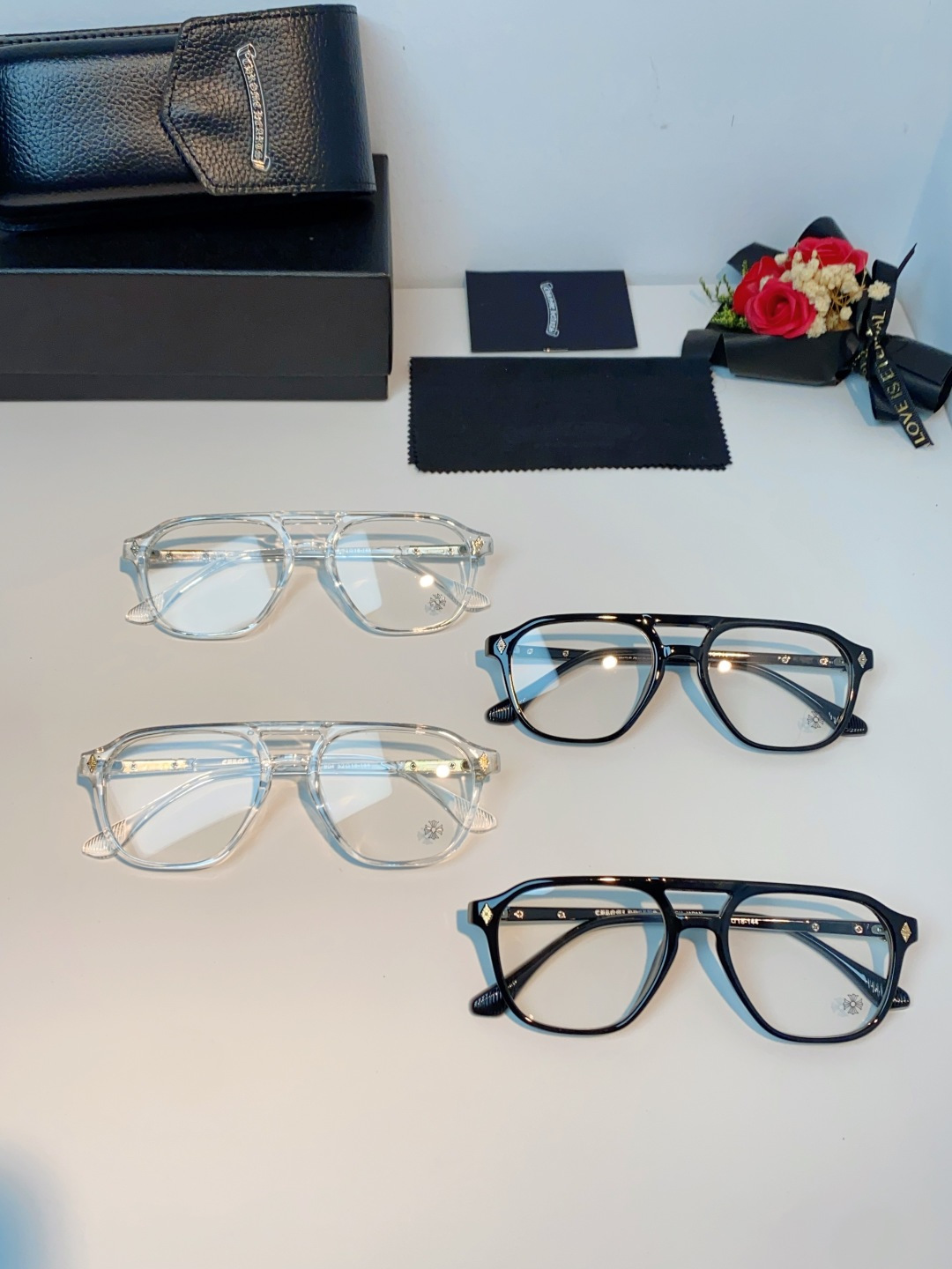 CHROME HEARTS克罗心 双梁方形新款个性欧美墨镜男复古高级感防紫外线凹造型 男女通用