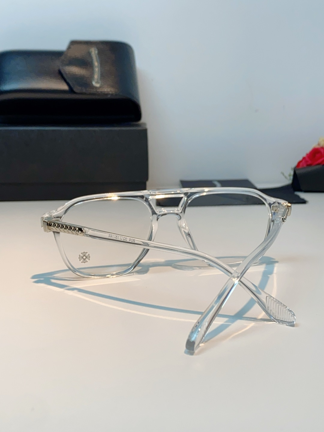 CHROME HEARTS克罗心 双梁方形新款个性欧美墨镜男复古高级感防紫外线凹造型 男女通用