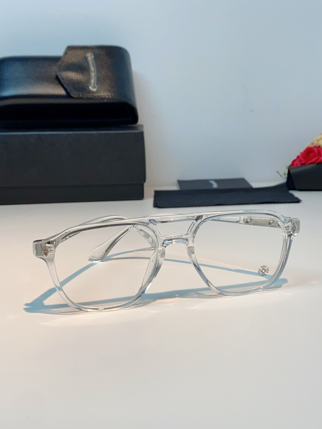 CHROME HEARTS克罗心 双梁方形新款个性欧美墨镜男复古高级感防紫外线凹造型 男女通用