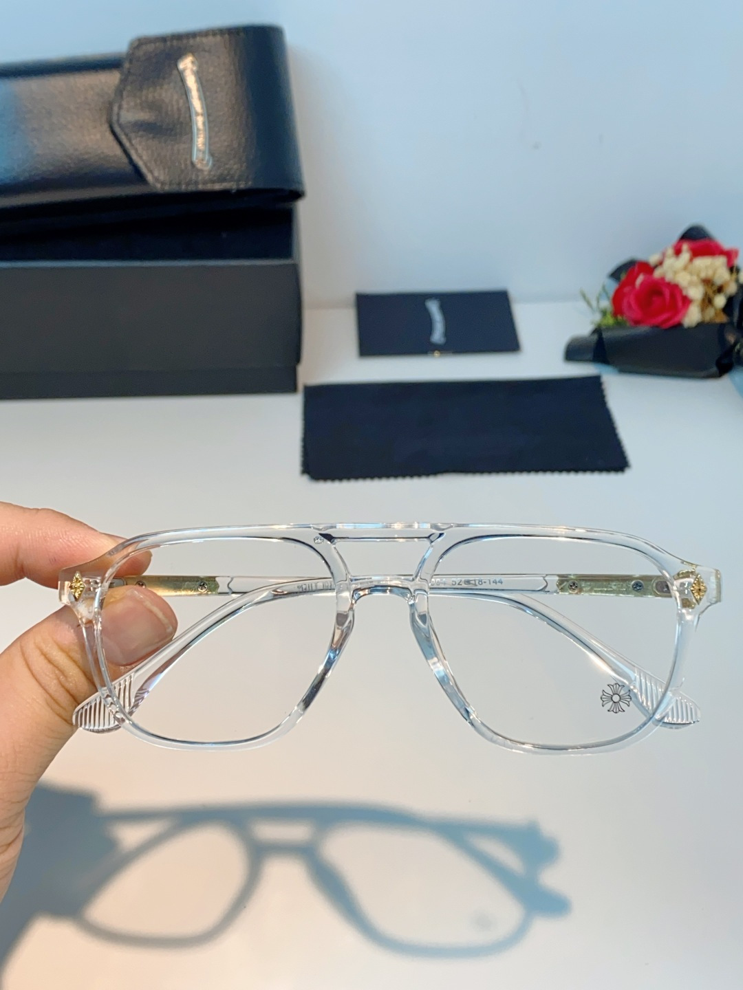 CHROME HEARTS克罗心 双梁方形新款个性欧美墨镜男复古高级感防紫外线凹造型 男女通用