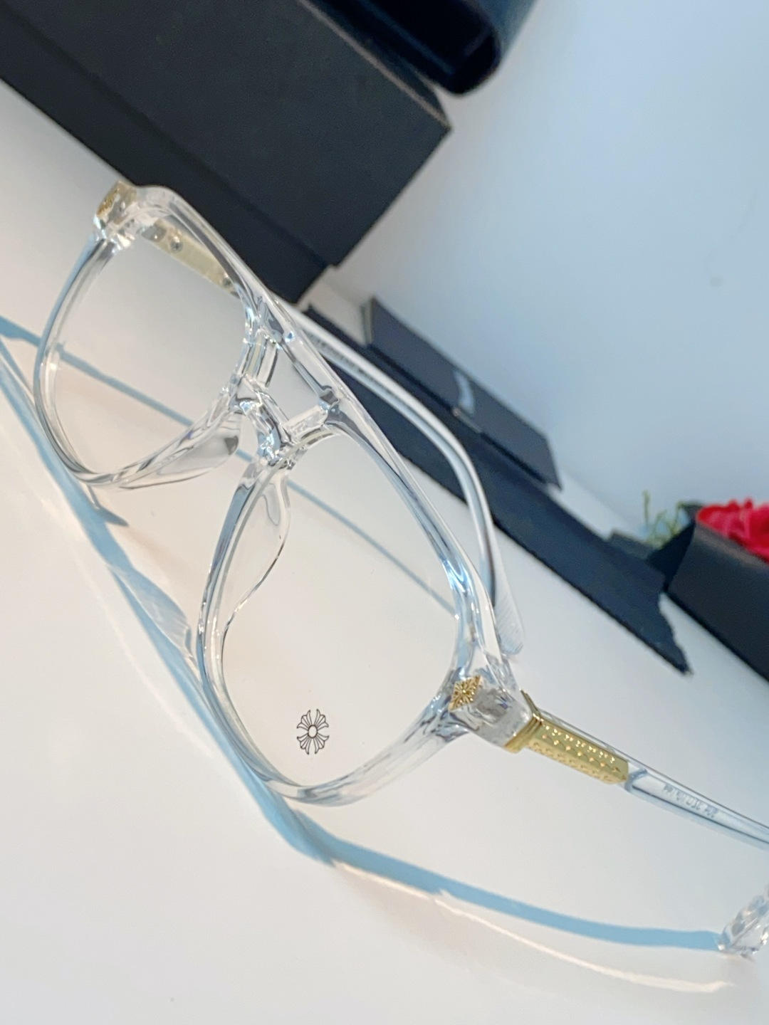 CHROME HEARTS克罗心 双梁方形新款个性欧美墨镜男复古高级感防紫外线凹造型 男女通用