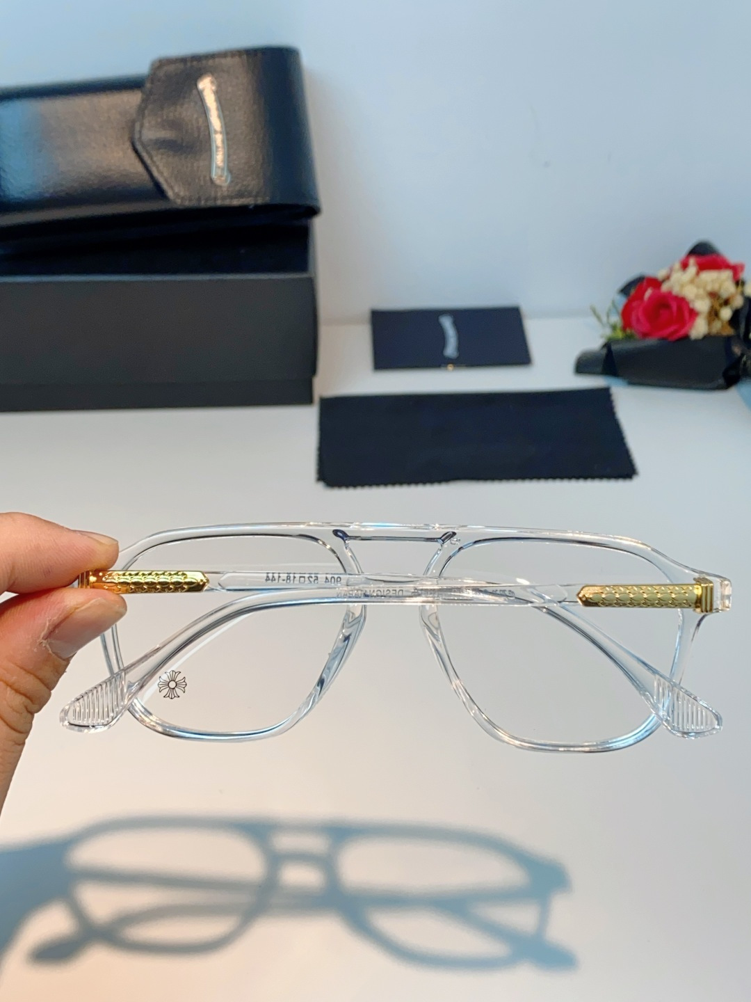 CHROME HEARTS克罗心 双梁方形新款个性欧美墨镜男复古高级感防紫外线凹造型 男女通用