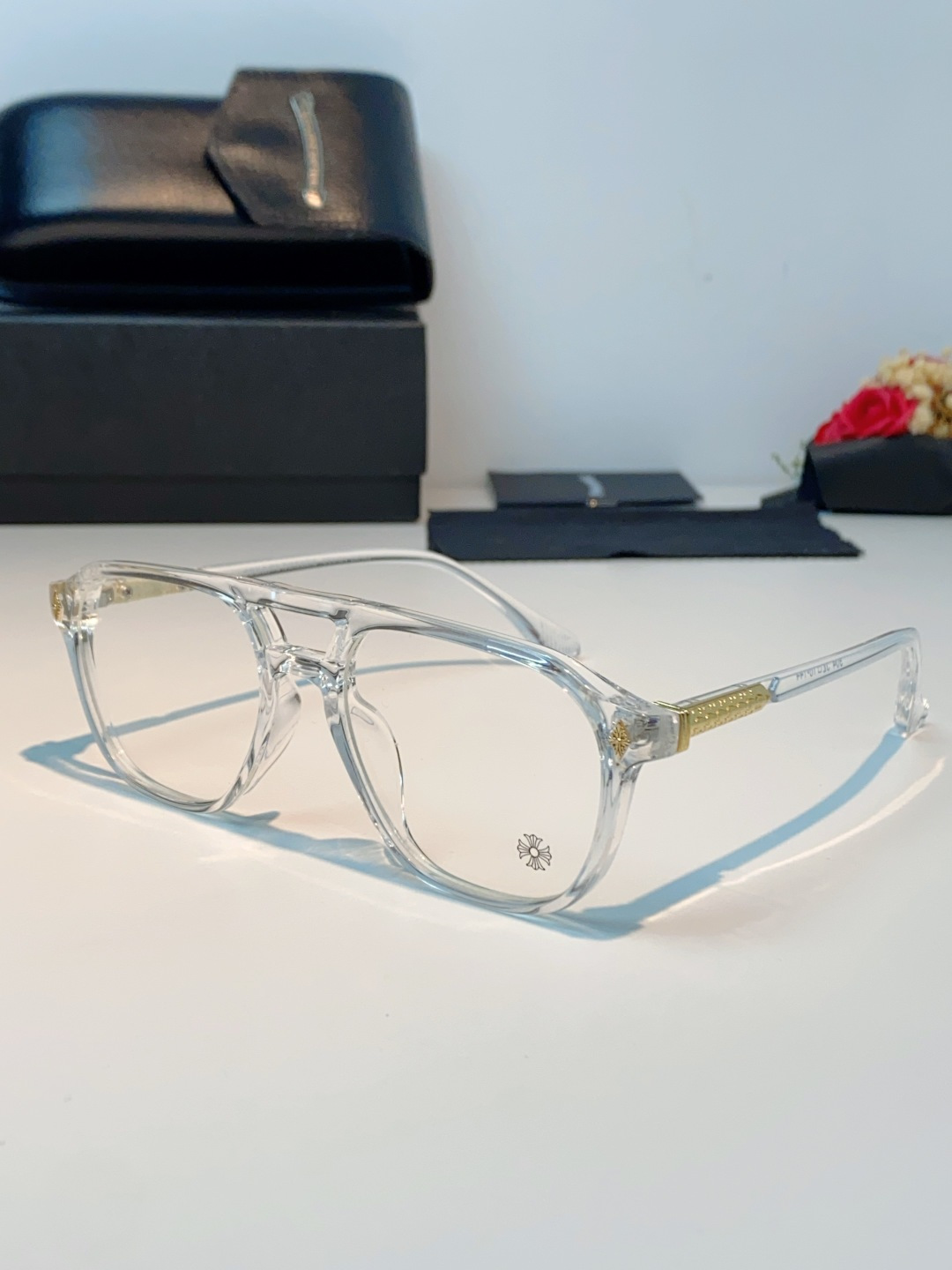 CHROME HEARTS克罗心 双梁方形新款个性欧美墨镜男复古高级感防紫外线凹造型 男女通用