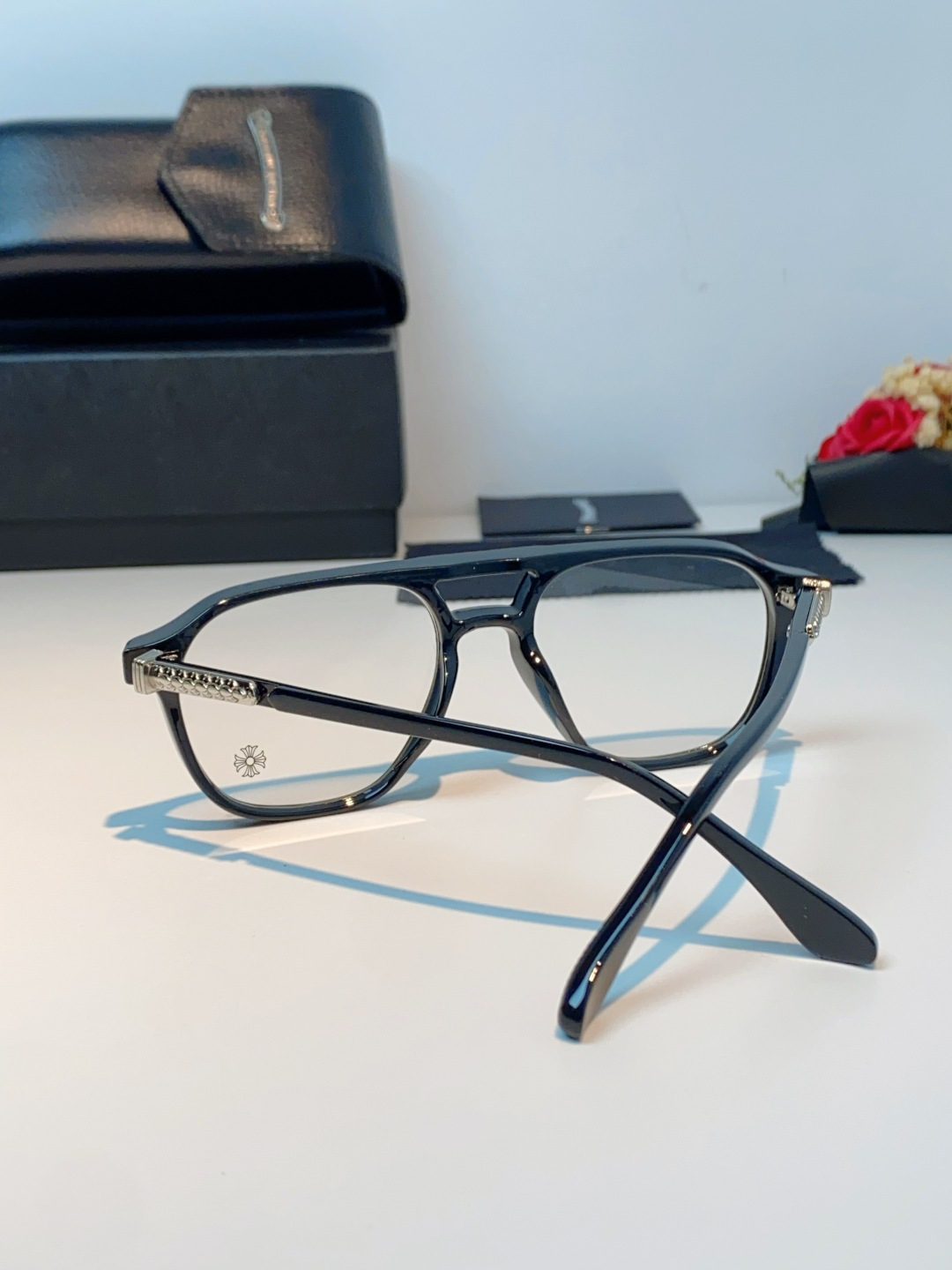 CHROME HEARTS克罗心 双梁方形新款个性欧美墨镜男复古高级感防紫外线凹造型 男女通用